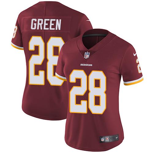 Nike Redskins #28 Darrell Green Burgundy Red Team Color Women's Stitched NFL Vapor Untouchable Limit - Click Image to Close