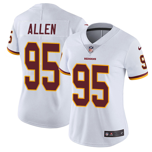 Nike Redskins #95 Jonathan Allen White Women's Stitched NFL Vapor Untouchable Limited Jersey