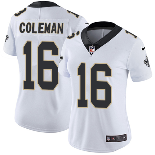 Nike Saints #16 Brandon Coleman White Women's Stitched NFL Vapor Untouchable Limited Jersey - Click Image to Close