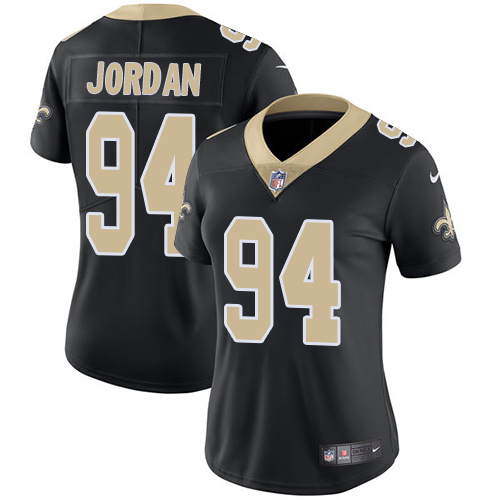 Nike Saints #94 Cameron Jordan Black Team Color Women's Stitched NFL Vapor Untouchable Limited Jerse