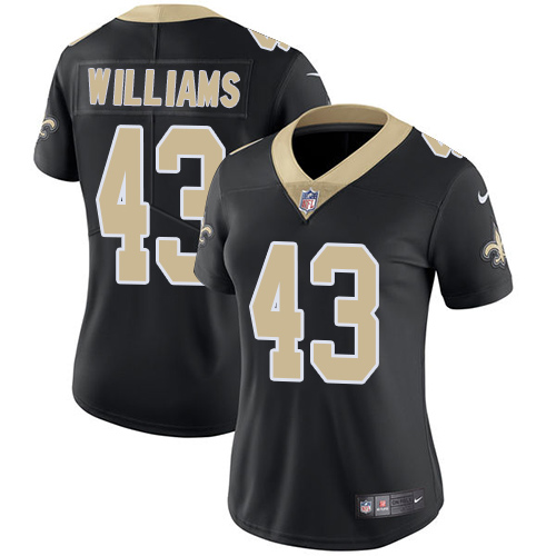 Nike Saints #43 Marcus Williams Black Team Color Women's Stitched NFL Vapor Untouchable Limited Jers - Click Image to Close