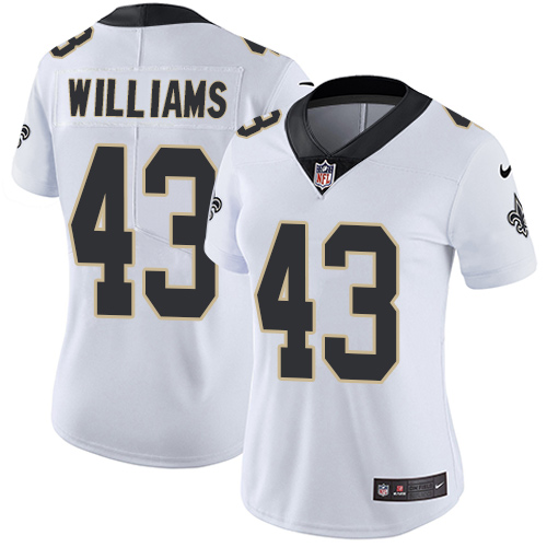 Nike Saints #43 Marcus Williams White Women's Stitched NFL Vapor Untouchable Limited Jersey - Click Image to Close