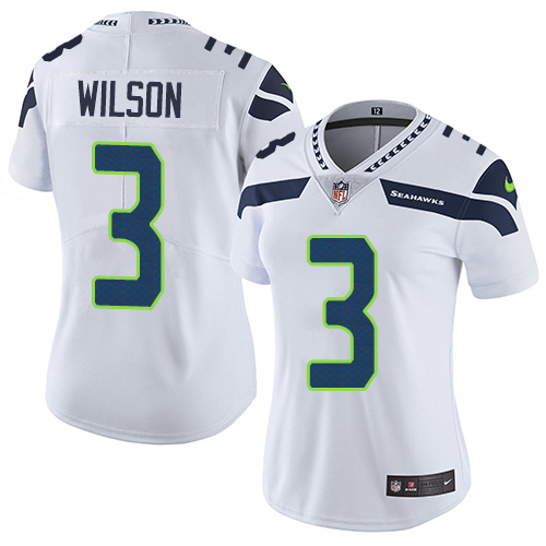 Nike Seahawks #3 Russell Wilson White Women's Stitched NFL Vapor Untouchable Limited Jersey