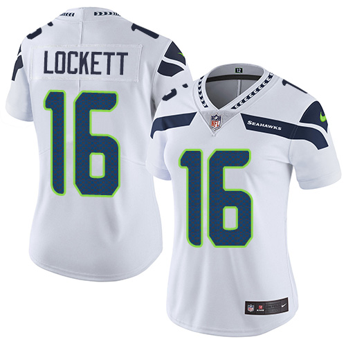 Nike Seahawks #16 Tyler Lockett White Women's Stitched NFL Vapor Untouchable Limited Jersey