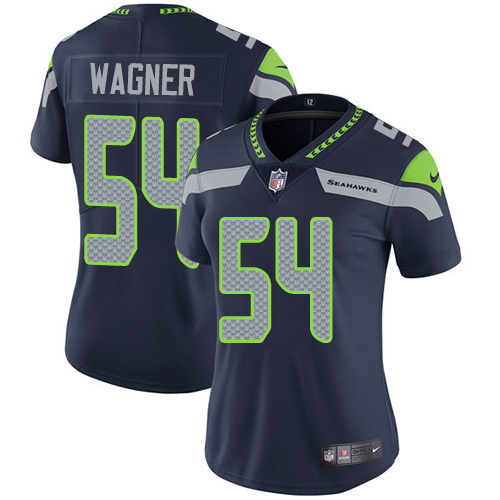 Nike Seahawks #54 Bobby Wagner Steel Blue Team Color Women's Stitched NFL Vapor Untouchable Limited