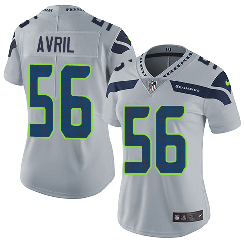 Nike Seahawks #56 Cliff Avril Grey Alternate Women's Stitched NFL Vapor Untouchable Limited Jersey