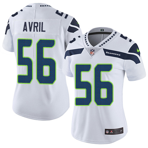 Nike Seahawks #56 Cliff Avril White Women's Stitched NFL Vapor Untouchable Limited Jersey