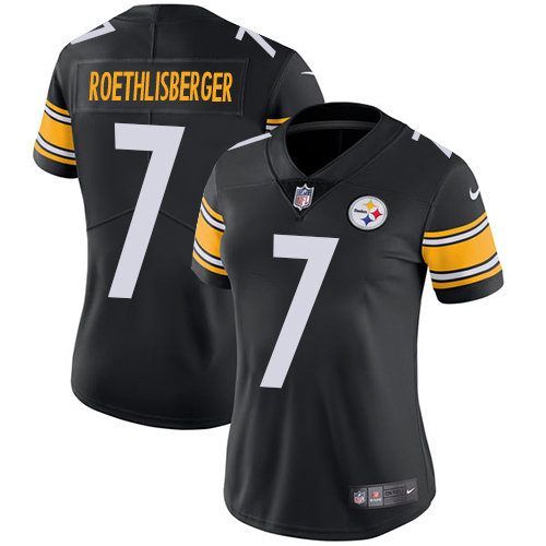 Nike Steelers #7 Ben Roethlisberger Black Team Color Women's Stitched NFL Vapor Untouchable Limited - Click Image to Close