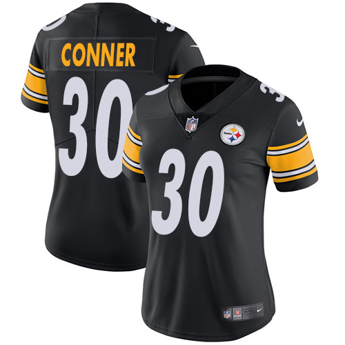 Nike Steelers #30 James Conner Black Team Color Women's Stitched NFL Vapor Untouchable Limited Jerse