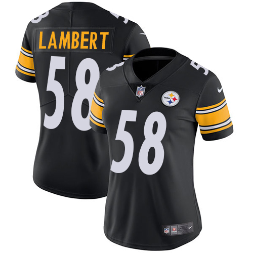 Nike Steelers #58 Jack Lambert Black Team Color Women's Stitched NFL Vapor Untouchable Limited Jerse