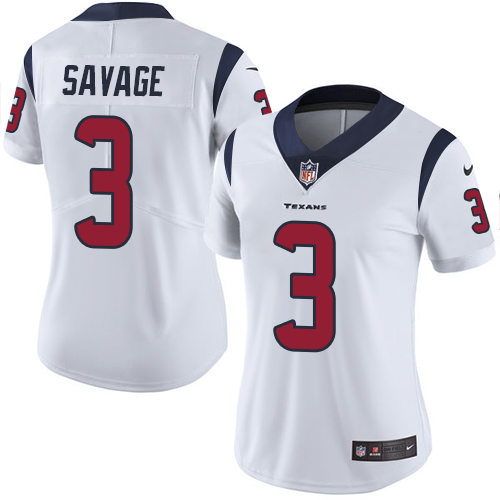 Nike Texans #3 Tom Savage White Women's Stitched NFL Vapor Untouchable Limited Jersey
