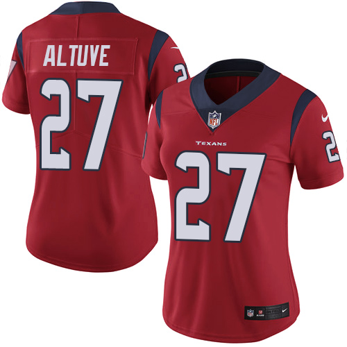 Nike Texans #27 Jose Altuve Red Alternate Women's Stitched NFL Vapor Untouchable Limited Jersey - Click Image to Close