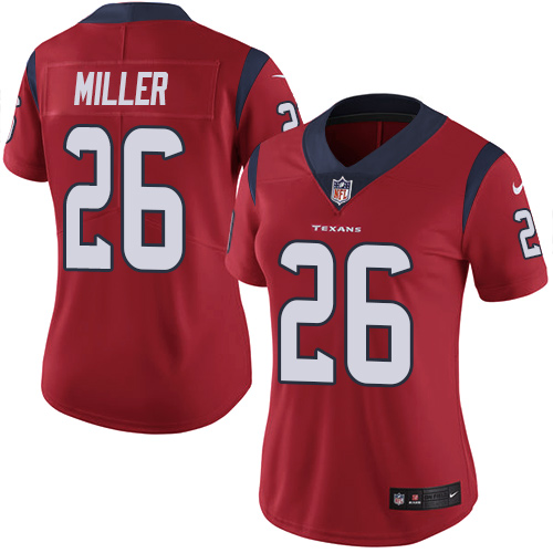 Nike Texans #26 Lamar Miller Red Alternate Women's Stitched NFL Vapor Untouchable Limited Jersey - Click Image to Close