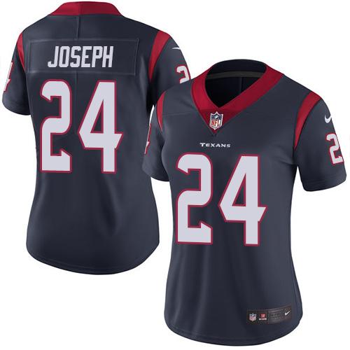 Nike Texans #24 Johnathan Joseph Navy Blue Team Color Women's Stitched NFL Vapor Untouchable Limited