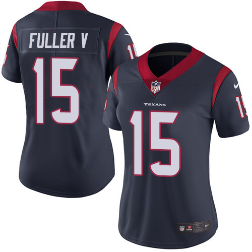 Nike Texans #15 Will Fuller V Navy Blue Team Color Women's Stitched NFL Vapor Untouchable Limited Je