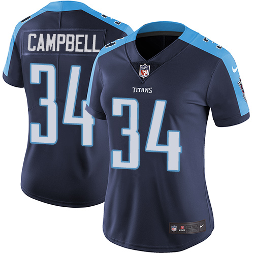 Nike Titans #34 Earl Campbell Navy Blue Alternate Women's Stitched NFL Vapor Untouchable Limited Jer