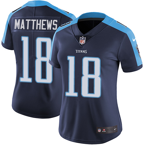Nike Titans #18 Rishard Matthews Navy Blue Alternate Women's Stitched NFL Vapor Untouchable Limited
