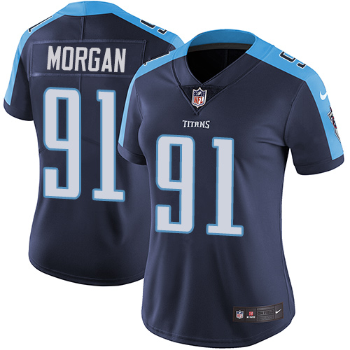 Nike Titans #91 Derrick Morgan Navy Blue Alternate Women's Stitched NFL Vapor Untouchable Limited Je - Click Image to Close
