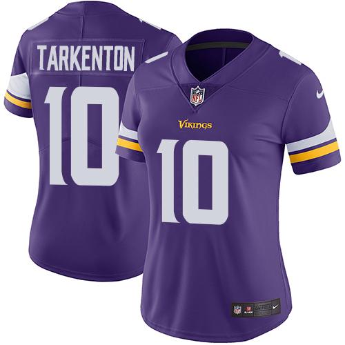 Nike Vikings #10 Fran Tarkenton Purple Team Color Women's Stitched NFL Vapor Untouchable Limited Jer