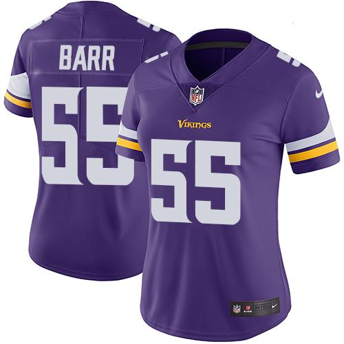 Nike Vikings #55 Anthony Barr Purple Team Color Women's Stitched NFL Vapor Untouchable Limited Jerse - Click Image to Close