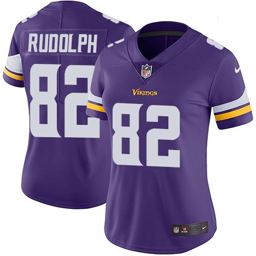 Nike Vikings #82 Kyle Rudolph Purple Team Color Women's Stitched NFL Vapor Untouchable Limited Jerse