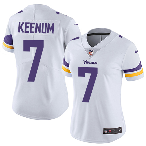 Nike Vikings #7 Case Keenum White Women's Stitched NFL Vapor Untouchable Limited Jersey