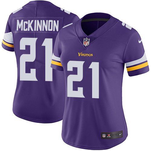 Nike Vikings #21 Jerick McKinnon Purple Team Color Women's Stitched NFL Vapor Untouchable Limited Je