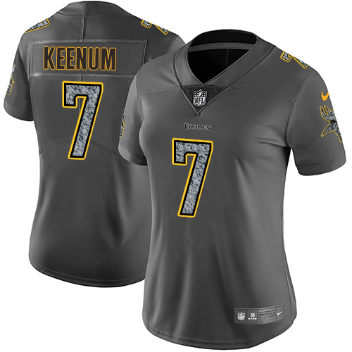 Nike Vikings #7 Case Keenum Gray Static Women's Stitched NFL Vapor Untouchable Limited Jersey - Click Image to Close