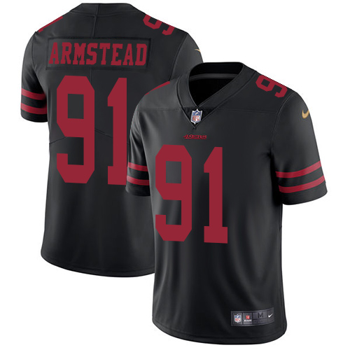 Nike 49ers #91 Arik Armstead Black Alternate Youth Stitched NFL Vapor Untouchable Limited Jersey - Click Image to Close