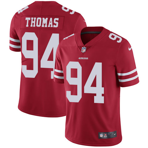 Nike 49ers #94 Solomon Thomas Red Team Color Youth Stitched NFL Vapor Untouchable Limited Jersey - Click Image to Close