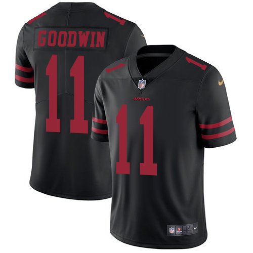 Nike 49ers #11 Marquise Goodwin Black Alternate Youth Stitched NFL Vapor Untouchable Limited Jersey - Click Image to Close