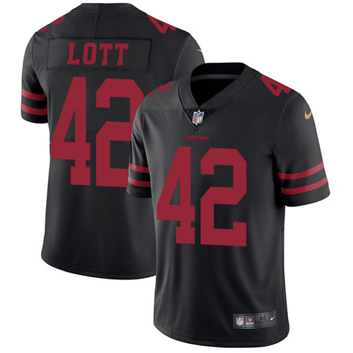 Nike 49ers #42 Ronnie Lott Black Alternate Youth Stitched NFL Vapor Untouchable Limited Jersey