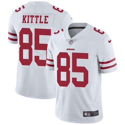 Nike 49ers #85 George Kittle White Youth Stitched NFL Vapor Untouchable Limited Jersey - Click Image to Close