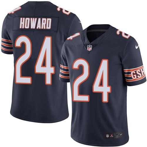 Nike Bears #24 Jordan Howard Navy Blue Team Color Youth Stitched NFL Vapor Untouchable Limited Jerse - Click Image to Close