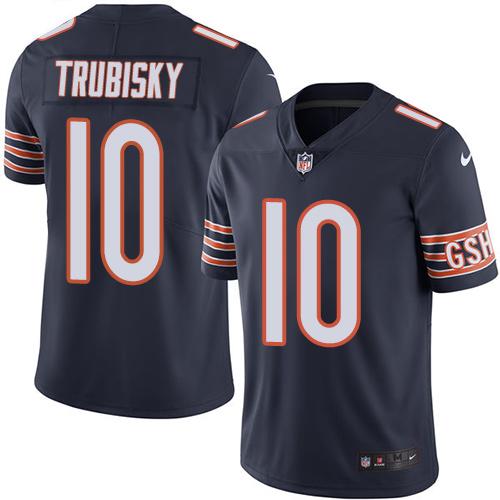 Nike Bears #10 Mitchell Trubisky Navy Blue Team Color Youth Stitched NFL Vapor Untouchable Limited J
