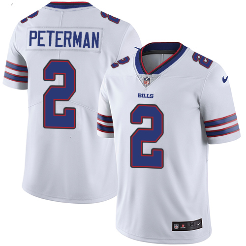 Nike Bills #2 Nathan Peterman White Youth Stitched NFL Vapor Untouchable Limited Jersey
