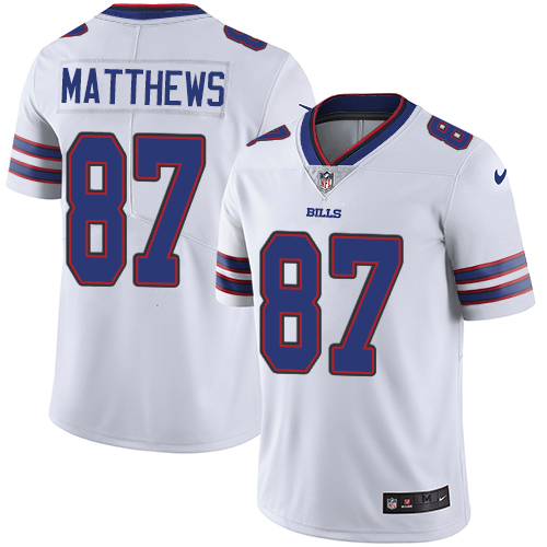 Nike Bills #87 Jordan Matthews White Youth Stitched NFL Vapor Untouchable Limited Jersey