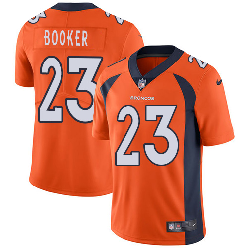 Nike Broncos #23 Devontae Booker Orange Team Color Youth Stitched NFL Vapor Untouchable Limited Jers - Click Image to Close