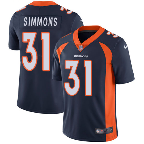 Nike Broncos #31 Justin Simmons Blue Alternate Youth Stitched NFL Vapor Untouchable Limited Jersey