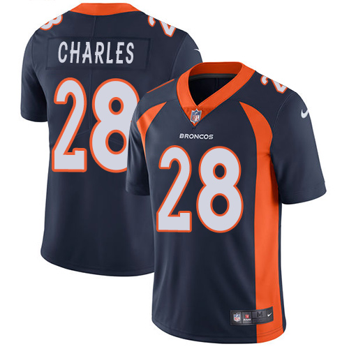 Nike Broncos #28 Jamaal Charles Blue Alternate Youth Stitched NFL Vapor Untouchable Limited Jersey - Click Image to Close
