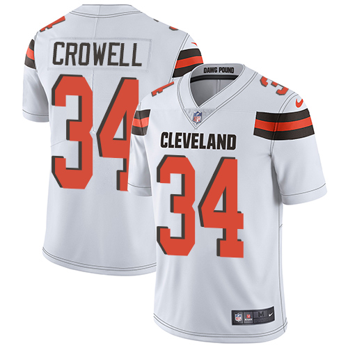 Nike Browns #34 Isaiah Crowell White Youth Stitched NFL Vapor Untouchable Limited Jersey - Click Image to Close