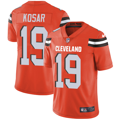Nike Browns #19 Bernie Kosar Orange Alternate Youth Stitched NFL Vapor Untouchable Limited Jersey - Click Image to Close