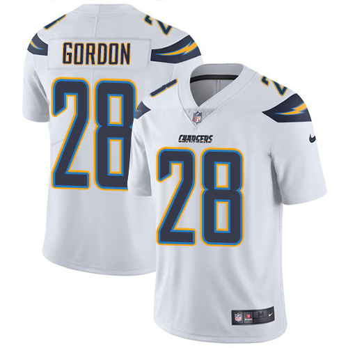 Nike Chargers #28 Melvin Gordon White Youth Stitched NFL Vapor Untouchable Limited Jersey - Click Image to Close