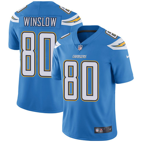 Nike Chargers #80 Kellen Winslow Electric Blue Alternate Youth Stitched NFL Vapor Untouchable Limite