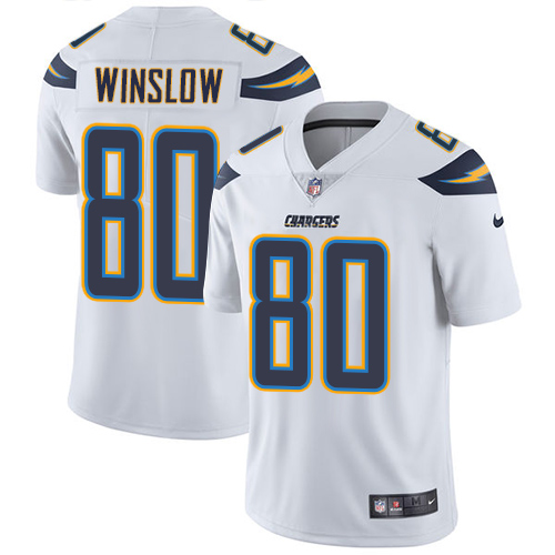 Nike Chargers #80 Kellen Winslow White Youth Stitched NFL Vapor Untouchable Limited Jersey - Click Image to Close