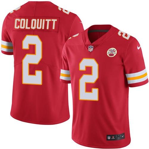 Nike Chiefs #2 Dustin Colquitt Red Team Color Youth Stitched NFL Vapor Untouchable Limited Jersey - Click Image to Close