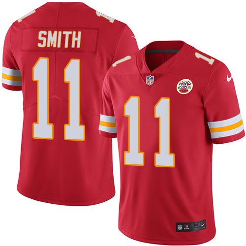 Nike Chiefs #11 Alex Smith Red Team Color Youth Stitched NFL Vapor Untouchable Limited Jersey - Click Image to Close