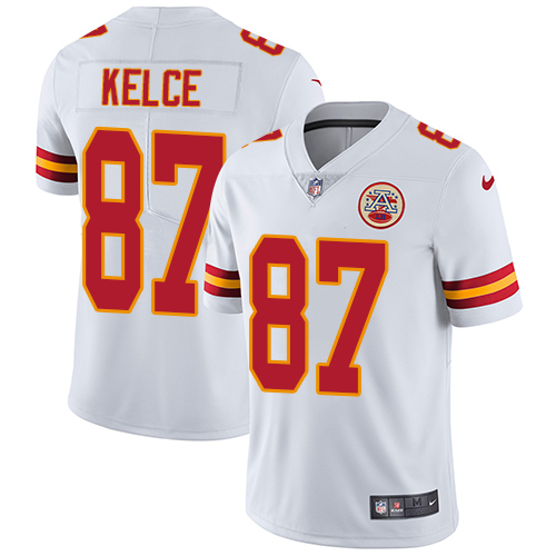 Nike Chiefs #87 Travis Kelce White Youth Stitched NFL Vapor Untouchable Limited Jersey