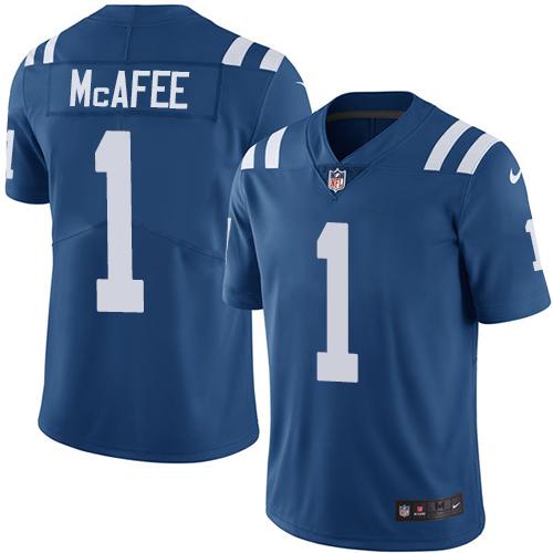 Nike Colts #1 Pat McAfee Royal Blue Team Color Youth Stitched NFL Vapor Untouchable Limited Jersey - Click Image to Close