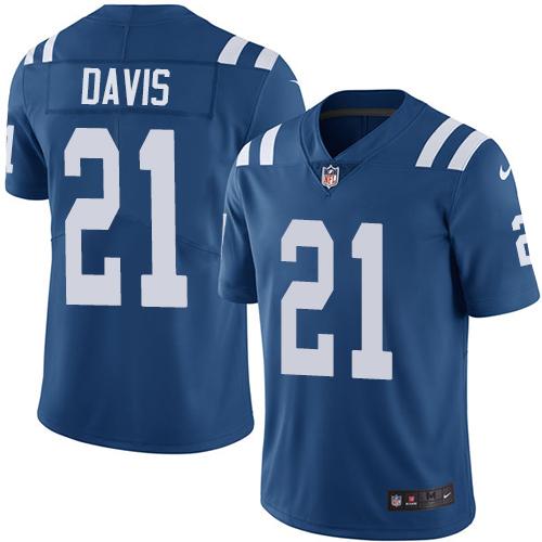 Nike Colts #21 Vontae Davis Royal Blue Team Color Youth Stitched NFL Vapor Untouchable Limited Jerse